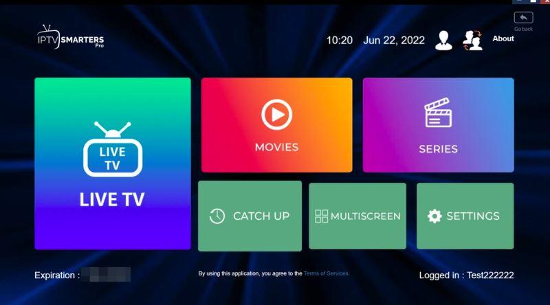 IPTV para Smart TV numa televisão inteligente